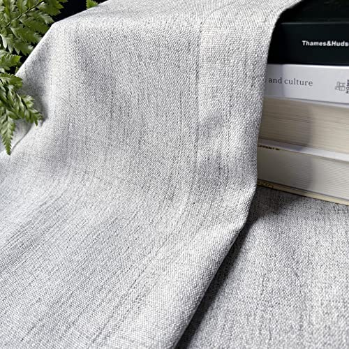 Oindec Faux Linen Farmhouse Cafe Curtains, 24 Inch Length, Grey, Set of 2 - color: Grey, size: 27"W x 24"L (Pack of 2)