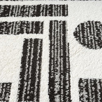 Abani Nomad Cream & Grey Area Rug 8' x 10' for Living Room, Bedroom - Geometric Pattern - Durable & Easy to Clean - size: 8x10