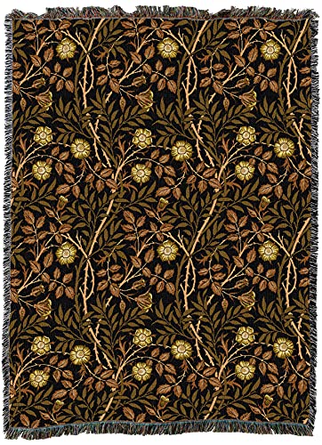 Pure Country Weavers William Morris Sweetbriar Bronze Blanket - Arts & Crafts - Gift Tapestry Throw Woven from Cotton - Made in the USA (72x54) - color: Bronze, size: Large
