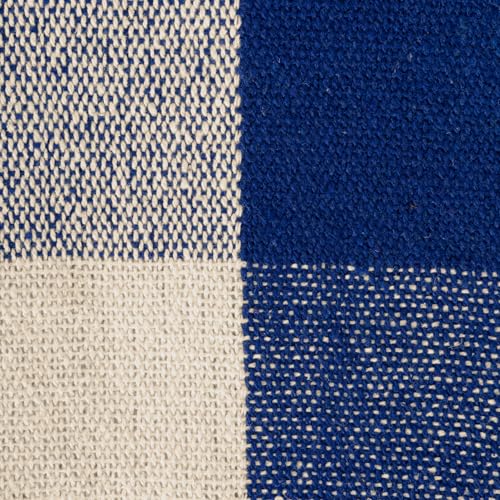 DII Buffalo Check Collection Rustic Farmhouse Throw Blanket with Tassles, 50x60, Navy/Off-White - color: Navy/Off-white, size: 50x60"