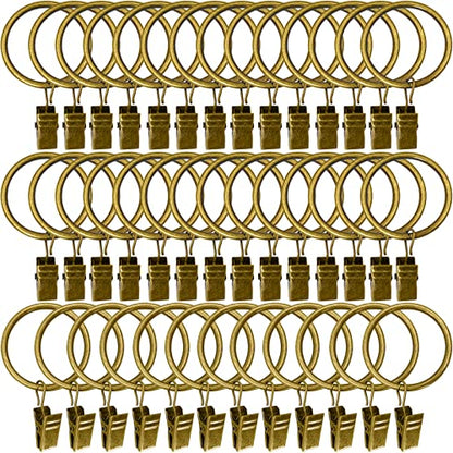 LLPJS Curtain Rings with Clips, 1.5 inch ID, 40 Pack, Bronze - color: Bronze, size: 1.5" I D Set of 40
