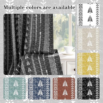 MEETSKY Boho Black 95% Blackout Bedroom Curtains 50Wx72L,2 Panels - color: Black, size: 50"W x 72"L (Pack of 2)