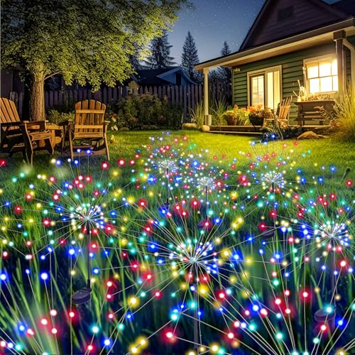 GIGALUMI 6 Pack Solar Firework Lights Outdoor, Garden Decor, Multicolored - color: Multicolor, size: 6 PACK