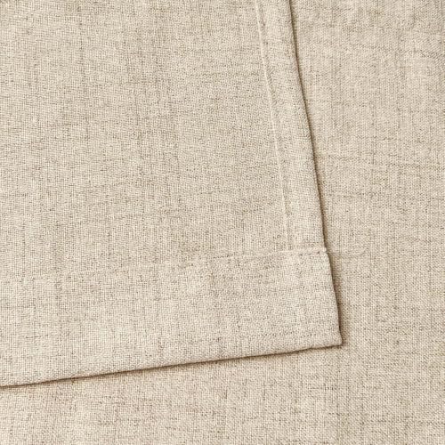 Oindec 2 Pack Faux Linen Farmhouse Valance Curtains, 54x15 inch, Khaki Tan - color: Khaki Tan, size: 54"W x 15"L (Pack of 2)