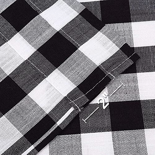 Amzdecor Black White Buffalo Plaid Valance Semi Sheer Cafe Curtain 55"x15" - color: Black/White