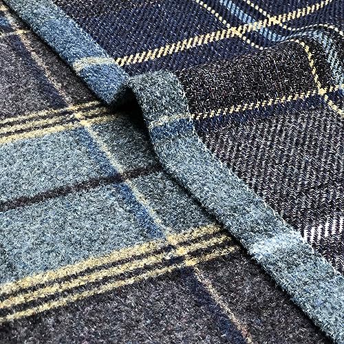 always4u Woolen Look Plaid Curtains Modern Window Panels Navy Blue Check Tartan Curtains for Living Room Bedroom 2 Panels Navy Blue 45 * 63 Inches - color: Navy Blue, size: 45"W x 63"L (Pack of 2)