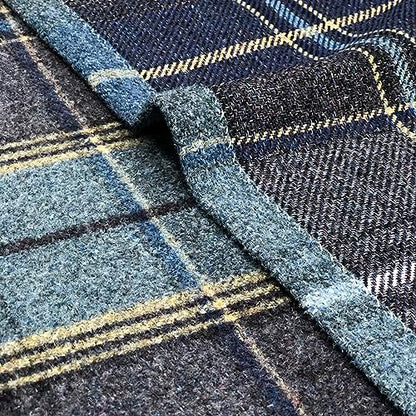always4u Woolen Look Plaid Curtains Modern Window Panels Navy Blue Check Tartan Curtains for Living Room Bedroom 2 Panels Navy Blue 45 * 63 Inches - color: Navy Blue, size: 45"W x 63"L (Pack of 2)