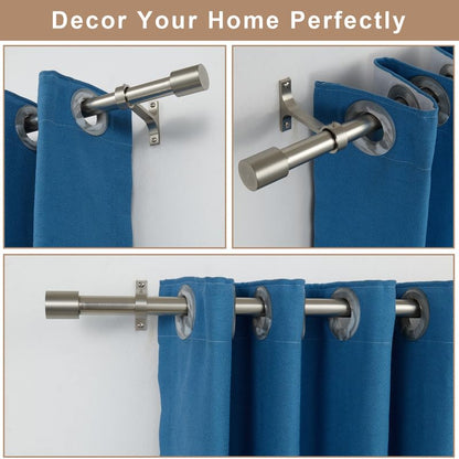 2 Pack Curtain Rods 72 to 144 Inch, Adjustable Window Treatment Rods, 1-Inch Telescoping Drapery Rods with Cap Finials, Brushed Nickel - color: Brushed Nickel 2 Pack, size: 72-144"