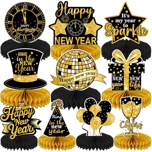 10Pcs Happy New Years Table Centerpieces Decorations 2027 - style: New Years Style