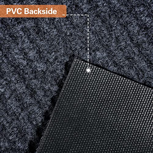 Nuanchu Large Semi Finished Outdoor Mat 16 x 79 Inch, Black, 1 Roll - color: Black