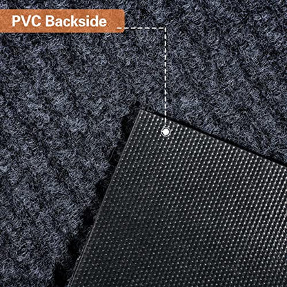 Nuanchu Large Semi Finished Outdoor Mat 16 x 79 Inch, Black, 1 Roll - color: Black