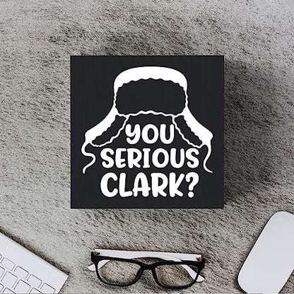 Funny Christmas Wooden Box Sign Plaque You Serious Clark Black Wood Box Sign Rustic Art Home Shelf Desk Decor 5 x 5 x 1 Inches - color: Merry Christmas28