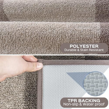 Kitchen Rugs Set (24" x 36"+ 24" x 60"), Runner Rug Roll Packing - color: Beige, size: 24" X 36"+ 24" X 60"