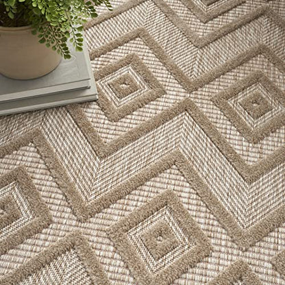 Nourison Home Versatile Natural Beige 5' x 7' Area Rug - Easy Clean, Non Shedding, Bed Room, Living Room, Dining Room, Kitchen (5' x 7') - color: Natural Beige, size: 5' x 7' (Rectangular)