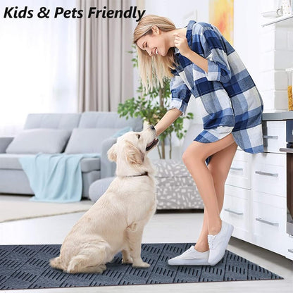 Runner Rug Non Slip, 1FT x 6FT Washable Area Rug Indoor Outdoor Rubber Back Carpet Mat for Hallway Kitchen Entryway Laundry Room Foyer Balcony Living Room, Grey