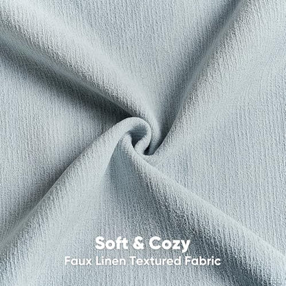 HAUSSY Pack of 2 Faux Linen Throw Pillow Covers 12x20 Inch, Dusty Blue - color: Dusty Blue, size: 20" x 12" (Pack of 2)