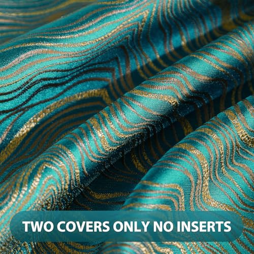 HPUK Jacquard Throw Pillow Covers 18x18 Inch, Soft Textured, Set of 2 - color: Hp-green