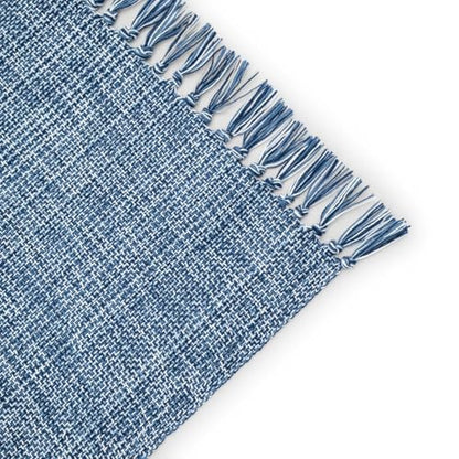 Cotton Placemats Set of 6-13x19 Inch, Woven Chambray Place Mats, Durable & Elegant for Dining Table, Wedding, Restaurant, Machine Washable, Oeko-TEX Certified - Blue - color: Blue - Chambrey