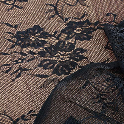 Black Lace Tablecloth Farmhouse Table Fabric 60x120 Inch for Halloween - color: Black, size: 120" x 60" (1Pc Rectangular)