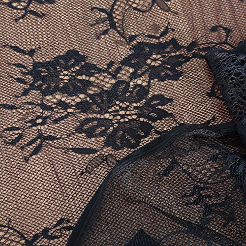 Black Tablecloth Lace Table Fabric 2pcs 60x120 Inch for Scary Movies - color: Black, size: 120" x 60" (2Pcs Rectangular)