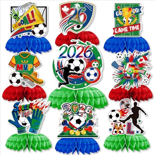 Soccer Table Decorations, 9PCS Soccer Centerpieces for Table - style: Soccer