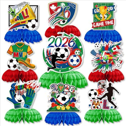 Soccer Table Decorations, 9PCS Soccer Centerpieces for Table - style: Soccer