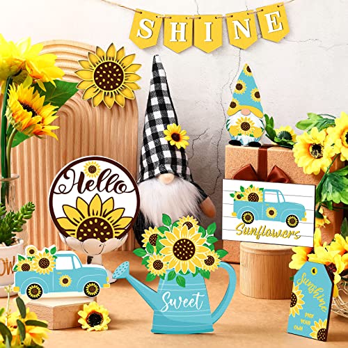 Jetec 12 Pcs Sunflower Tiered Tray Decor - style: Sunflower