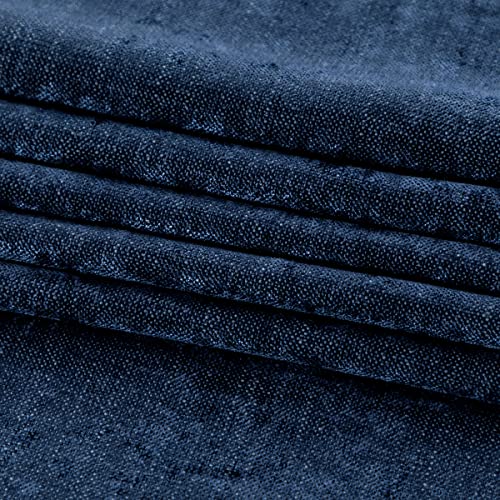 AMBERIS Bed Runner Dark Blue, Chenille Soft No Fading Modern Bed Scarf (Pillowcases Sold Separately) - color: Dark Blue, size: 5'11" x 1'8" (for 1.2m Bed)