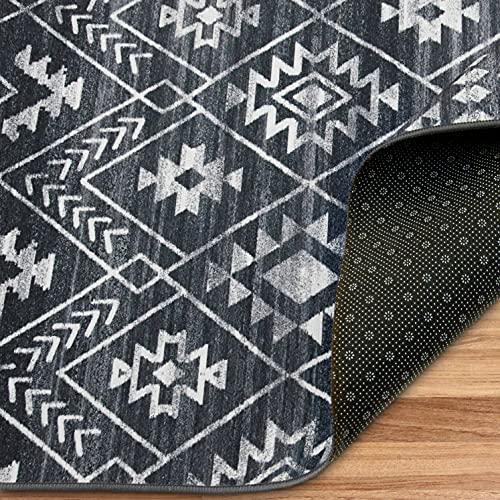 ReaLife Machine Washable Area Rug Runner - Living Room Bedroom Bathroom Kitchen Entryway Office - Padded Low Pile Stain Resistant Premium - Geometric Moroccan Diamond - Jace 2'6" x 8' - color: Jace, size: 2'6" x 8' (Rectangular)