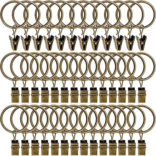 LLPJS Curtain Rings with Clips, 1.26 inch ID, 40 Pack, Bronze - color: Bronze, size: 1.26" I D Set of 40