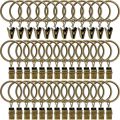 LLPJS Curtain Rings with Clips, 1.26 inch ID, 40 Pack, Bronze - color: Bronze, size: 1.26" I D Set of 40