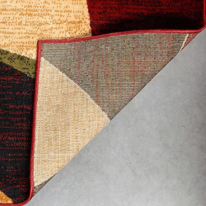 Well Woven Dulcet Bingo Red Modern Geometric 9'3" x 12'6" Area Rug - color: Red, size: 9'3" x 12'6" (Rectangular)