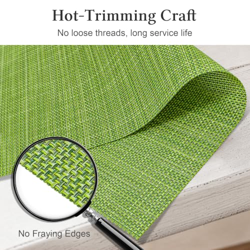 HOOMIL Placemats Set of 4, Heat Resistant, Green - color: Green, size: Set of 4