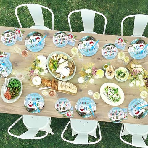 Grencian 96Pcs Ofishally One Birthday Party Decoration for Boys,Serve 24 - style: Ofishally 1st Kit