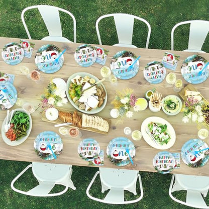 Grencian 96Pcs Ofishally One Birthday Party Decoration for Boys,Serve 24 - style: Ofishally 1st Kit