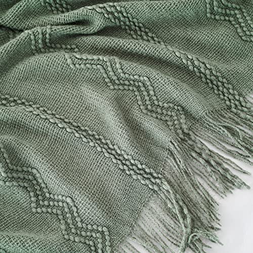 BATTILO HOME Sage Green Throw Blanket for Couch, 50"x60" - color: Sage, size: 50 x 60 in.