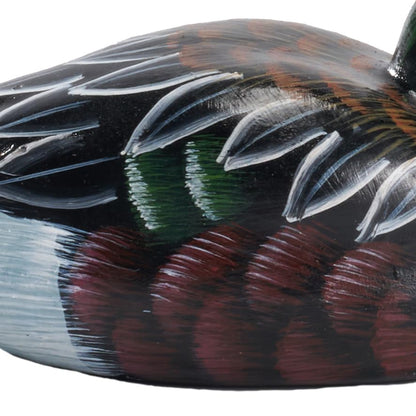 Hand-Painted Mallard Duck Sculpture Set, Realistic Artwork