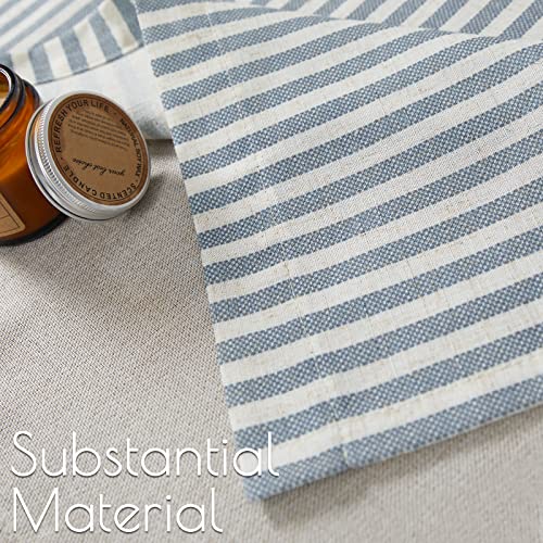 jinchan Stripe Linen Kitchen Valance Curtain, 50x16, 1 Panel, Blue - color: Boxter Striped | Blue on Linen, size: 50"W x 16"L (Pack of 1)