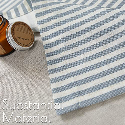jinchan Stripe Linen Kitchen Valance Curtain, 50x18, 1 Panel, Blue - color: Boxter Striped | Blue on Linen, size: 50"W x 18"L (Pack of 1)