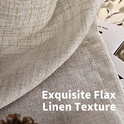 YoungsTex Natural Linen Curtains 42 X 84 Inch Long for Living Room 2 Panels - color: Natural, size: 42"W x 84"L (Pack of 2)