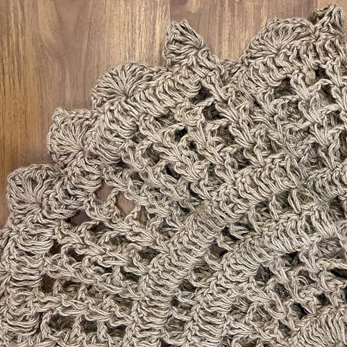 THE BEER VALLEY Jute Hand Crochet Rug 3 Feet Round - Natural - color: Natural, size: 3' (Round)