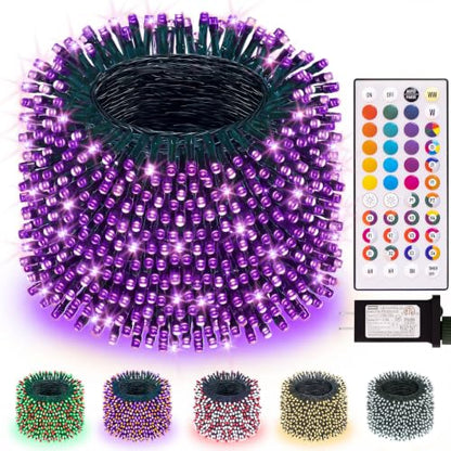 LitHome Color Changing Christmas String Lights Connectable, 66Ft 200 LED - color: Green Wire, size: 200LED / 66FT