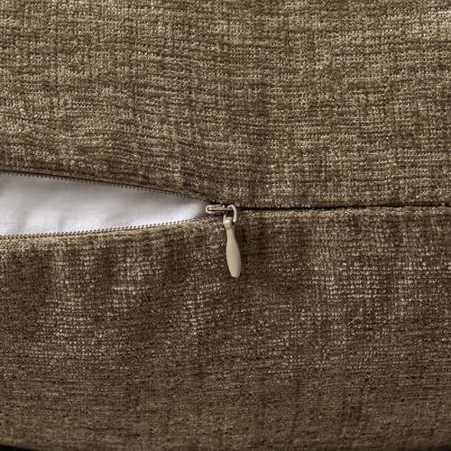 MIULEE Soft Chenille Fall Throw Pillow Covers Coffee 16x16 Inch Pack of 2 - color: Coffee, size: 16" x 16" (Pack of 2)