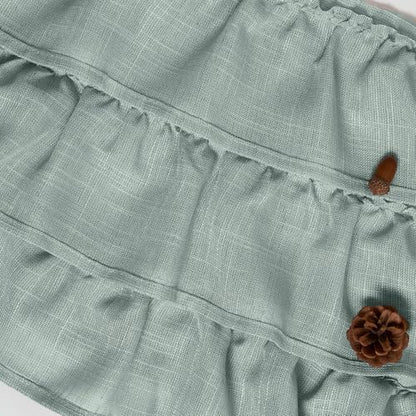 jinchan Ruffled Kitchen Window Valance Curtain, 18 Inch, 1 Panel, Green - color: 3-tier Ruffle | Frosty Green, size: 50"W x 18"L (Pack of 1)