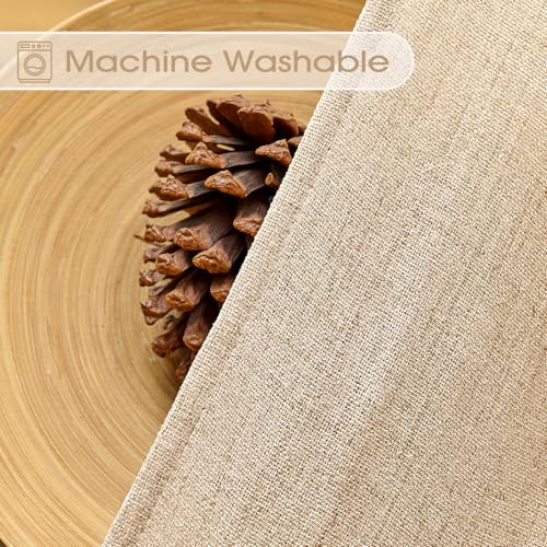 Warm Beige Sheer Linen Curtains for Living Room Bedroom 72 Inches Long - color: Warm Beige, size: 52"W x 72"L (Pack of 2)