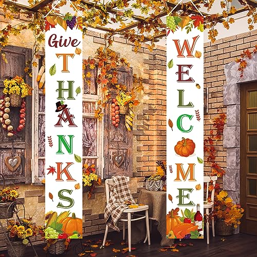 Thanksgiving Decorations Indoor Outdoor GIVE THANKS Banner 72"X12"