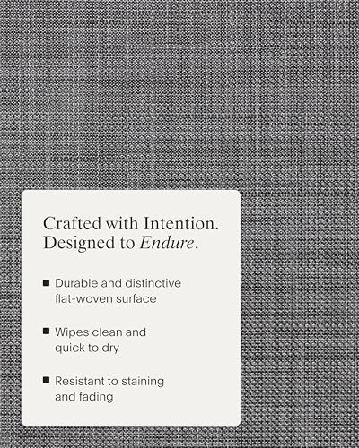 Chilewich Mini Basketweave Placemats, Woven Oval Placemats Set of 4 - color: Cool Grey, size: 14"x19.25"