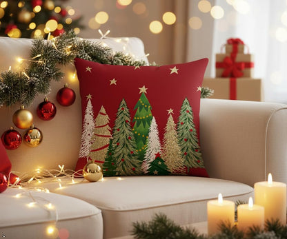 JMGBird Christmas Tree Outdoor Pillow Covers 18x18 Inch, Set of 2, Red, with Pillow Inserts Included - color: Paisley, size: 18" x 18" (Pack of 2)