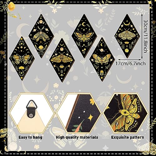 Sintuff 6 Pcs Halloween Gothic Butterfly Witch Wall Decor Art - style: Gothic Boho