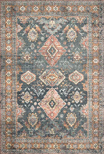 Loloi Skye Sea/Rust 2'-0" x 5'-0" Accent Rug - color: Sea / Rust, size: 2' x 5' (Rectangular)